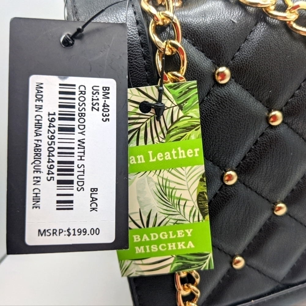 Badgley Mischka Quilted Handbag Crossbody Vegan Leather - Picture 14 of 14